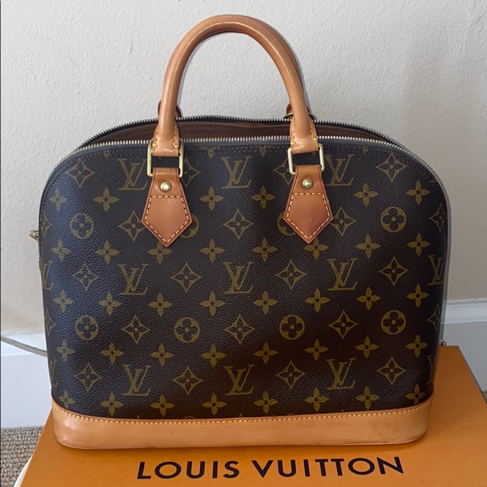 Louis Vuitton alma tote handbag monogram pm